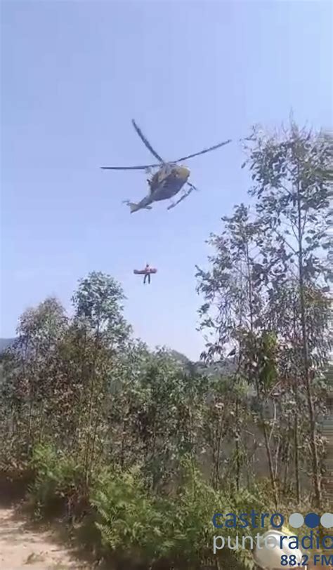 RESCATE EN HELICÓPTERO DE UN CICLISTA DE GURIEZO HERIDO DE