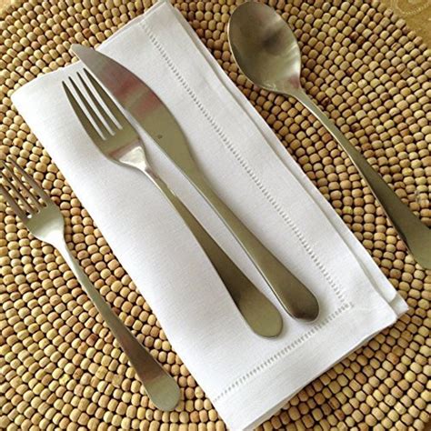 A Set Of Hemstitch Linen Napkins In White Color X Cm Etsy