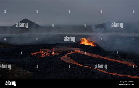 Dramatic images of the 2023 Volcano Eruption in Iceland Stock Photo - Alamy