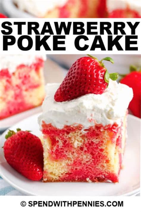 Strawberry Poke Cake {made With Jello } Spend With Pennies