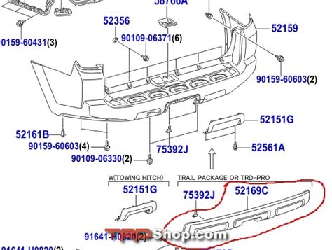 2015-2024 Toyota 4Runner Rear Bumper Cover, Lower TRD Pro - 4Runner ...