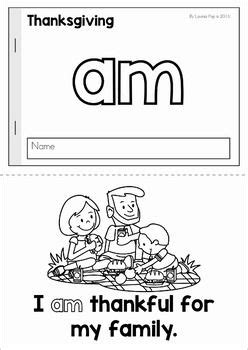 Thanksgiving Sight Word Read Trace Readers I Am Thankful For