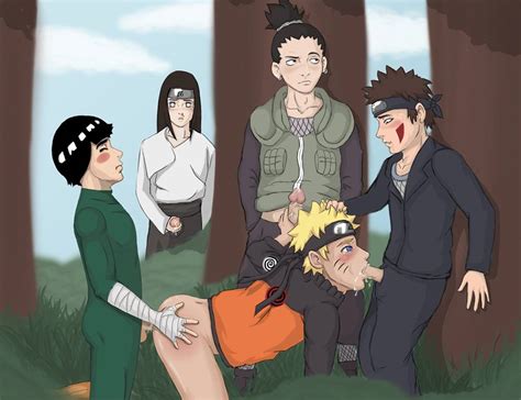 Hentai Pinup Hyuuga Neji Inuzuka Kiba Nara Shikamaru Rock Lee Uzumaki