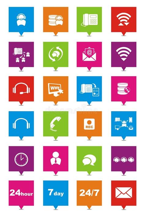 Call Center Round Icon Sets Stock Vector Illustration Of Chat