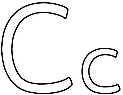 Letter C Coloring Page Alphabet In Large Letter C Template Letter C