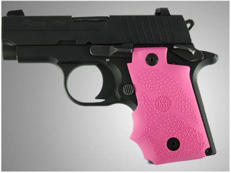 Hogue Wraparound Rubber Grips Finger Grooves Sig Sauer P238 Pink