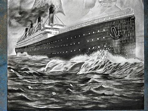 Titanic Ship Pencil Drawing