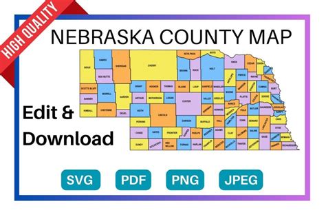 Nebraska County Map Editable And Printable State County Maps