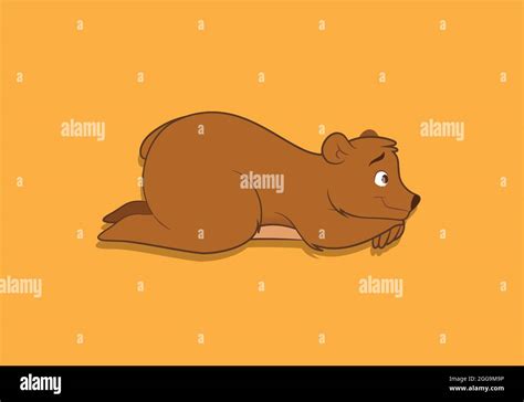 A Cute Brown Bear Illustration A Cute Brown Bear Cartoon Stock Vector