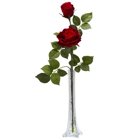 Shop Roses Tall Bud Vase Silk Flower Arrangement Free Shipping