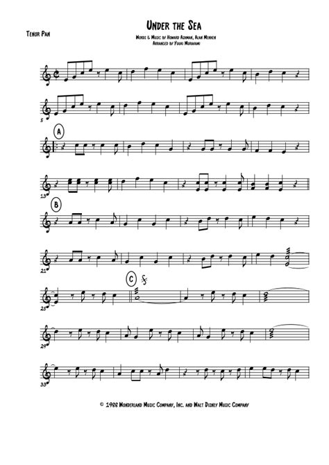 Under The Sea Arr Yuuki Murakami By Howard Ashman Sheet Music For