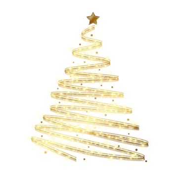 Christmas Tree Golden Creative Light Effect Decoration Golden