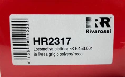 RIVAROSSI HR2317 LOCOMOTIVA Elettrica FS E453 001 Rosso Ep IV Va DC 1