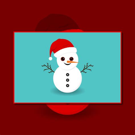 Christmas Cute Snowman Blue Background Masterbundles