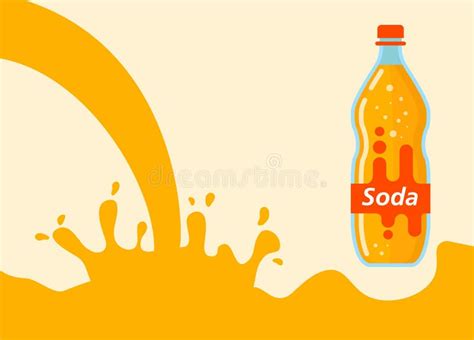 Water Splash Orange Lemonade Soda Liquid Bottle Glass Lemonade Stock