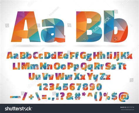 Low Poly Style Alphabet Letters Isolated Stock Vector Royalty Free