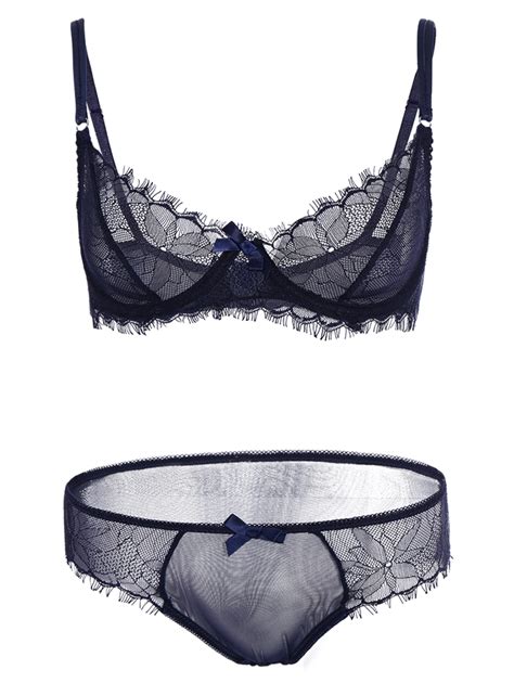 30 OFF Ultra Thin Transparent Bra Set Rosegal