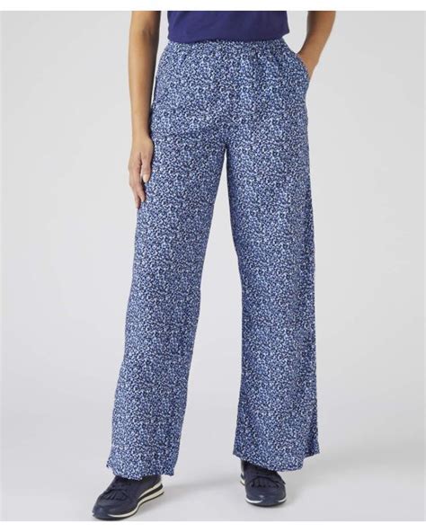 Print Wide Leg Trousers Trouser Damart Co Uk