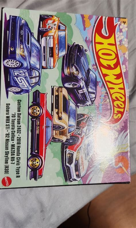 Hot Wheels 6 Pack Custom Datsun 240z 2018 Honda Civic Type R 70 Toyota Celica Mazda Rx 7