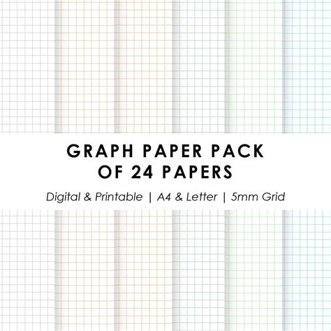 Digital Graph Paper 24 Digital Notebook Paper Templates Etsy