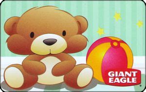 Gift Card Teddy Bear With Ball Giant Eagle United States Of America