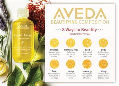 Aveda Beautifying Composition Helps Seal In Moisture After Bathing Or During Massage With A Rich