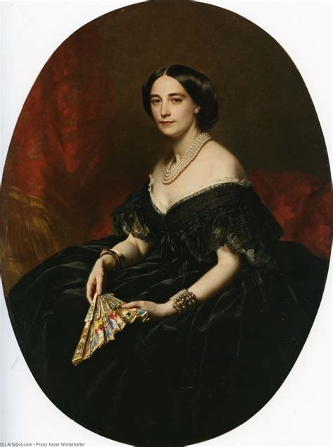 Paintings Reproductions Portrait Of A Lady With A Fan By Franz