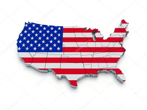 USA Flag Map 3d Stock Photo By Yermek 6220092