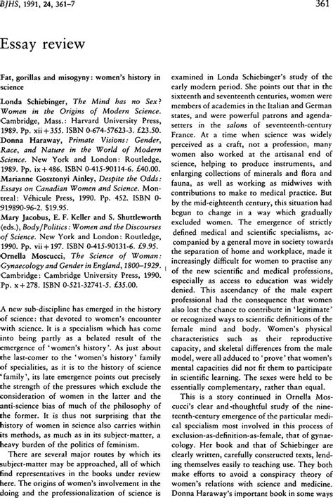 Fat Gorillas And Misogyny Womens History In Science The British