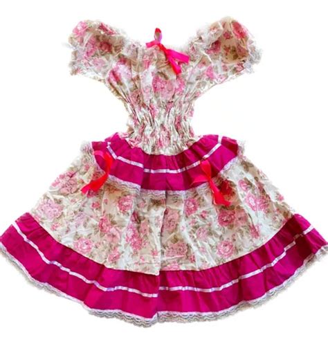 Fantasia Junina Caipira Xadrez Vestido Infantil Festa Menina Frete grátis