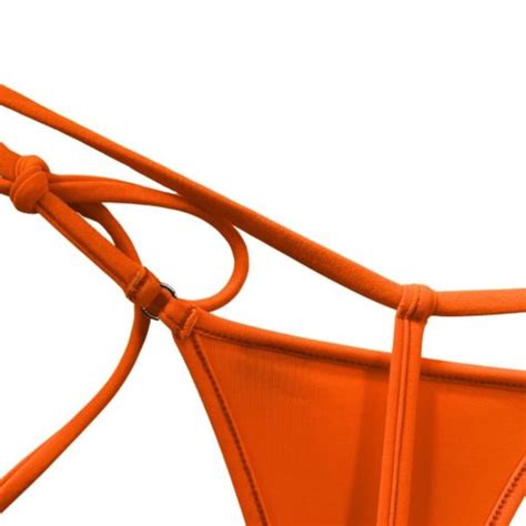 Atomic Tangerine Single Tie Side Bikini Bottom Micro Gigi