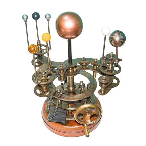 At Auction Antique Brass Orrery Solar System Model W Sun Earth Moon