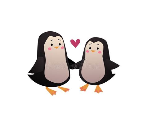 Pair Cartoon Penguins Love Stock Illustrations 120 Pair Cartoon Penguins Love Stock