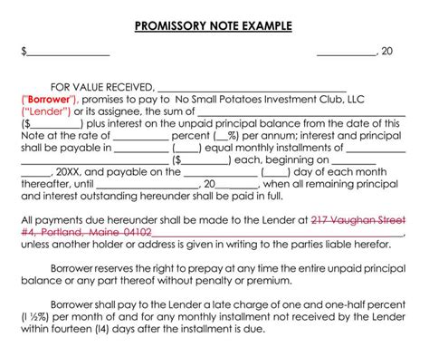 20 Free Unsecured Promissory Note Templates Word Pdf