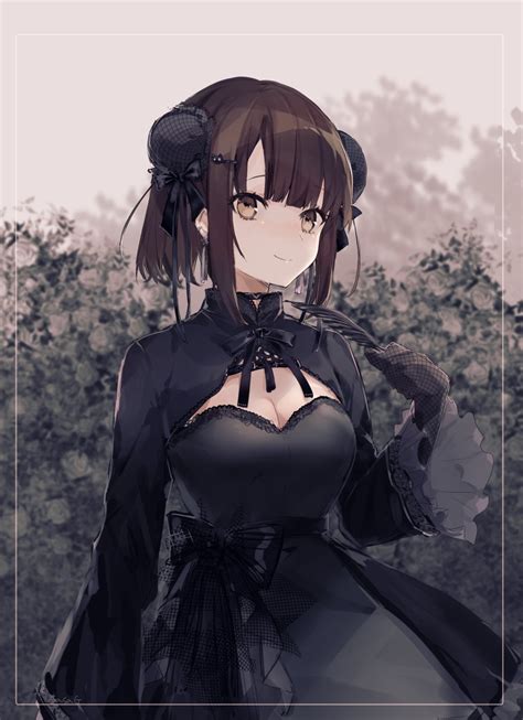 插画 CG 原创 佐々米 脸红 胸部 棕色眼 茶发 Cleavage 手套 24602 Voiux 图库