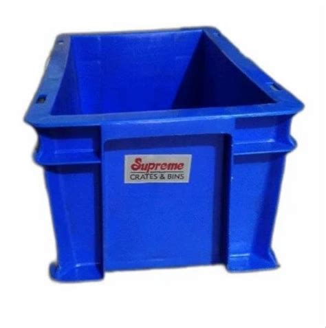 Blue Supreme Plastic Rectangular Crate Outer Dimension Lxwxh