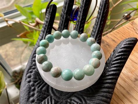 Amazonite Bracelet 10mm Amazonite Gemstone Crystal Healing Etsy