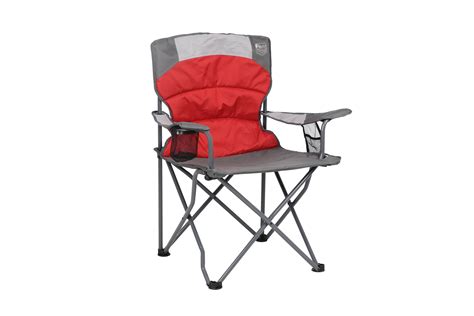 Timber Ridge Sycamore Quad Fold Camping Chair Red And Gray Adult