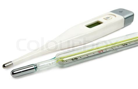 Clinical Thermometers Isolated On A Stock Image Colourbox