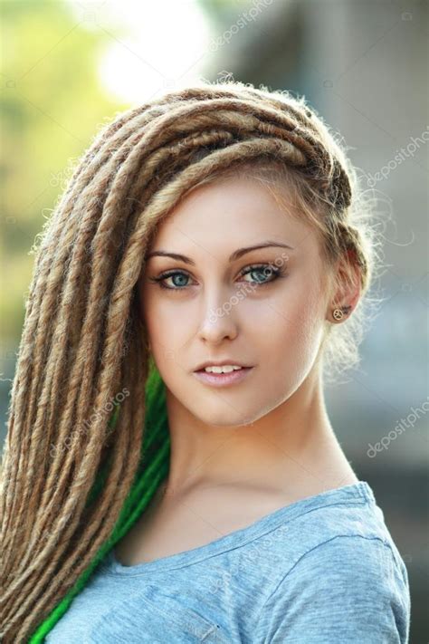 Beautiful Woman With Dreadlocks Stock Photo Lenanet 119692680