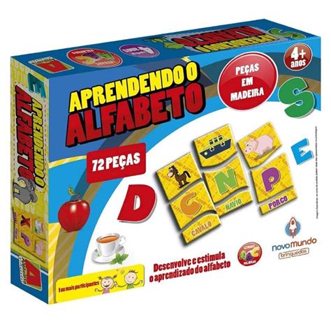 Jogo Aprendendo O Alfabeto Pe As Em Madeira Desenvolve E Estimula O