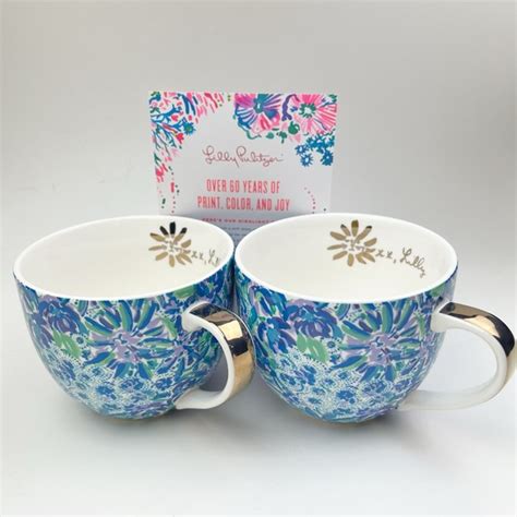 Lilly Pulitzer Dining Lilly Pulitzer Pair Of Coffee Mugs In Blue