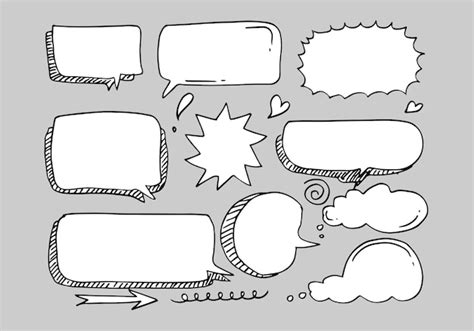 Premium Vector Set Of Hand Drawn Sketch Speech Bubbles Vector Illustration