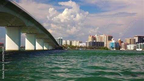 Downtown Sarasota, Florida cityscape skyline and bridge across Sarasota ...