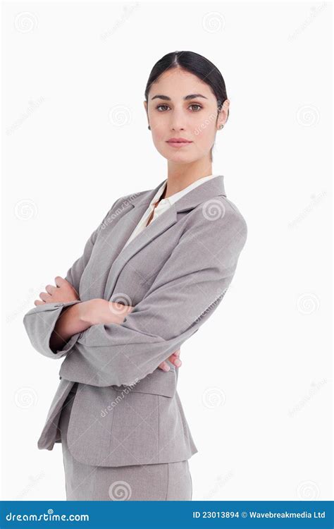 Side View Of Businesswoman With Folded Arms Stock Images Image 23013894