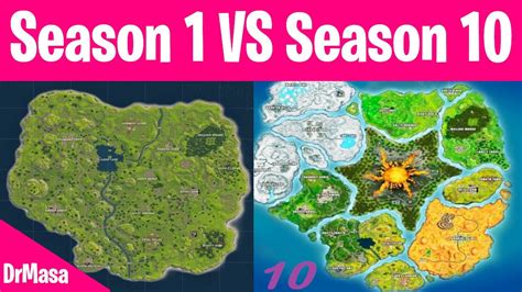 Fortnite Evolution Of Fortnite Map Season 1 Season 10 Youtube