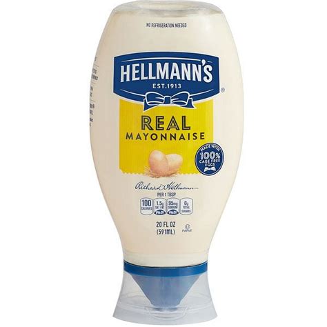 Hellmann S Real Mayonnaise 20 Oz Upside Down Squeeze Bottle 12 Case