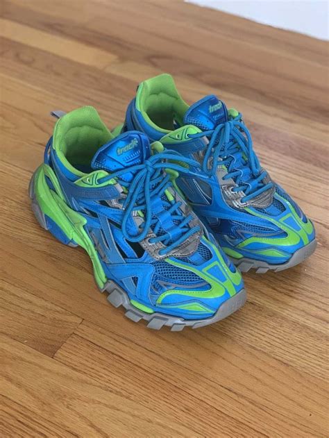 Balenciaga Blue And Green Track2 Sneakers Gem