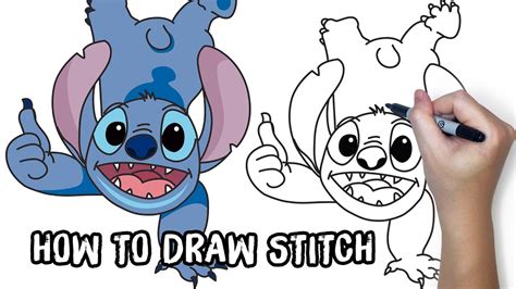 How To Draw Stitch Step By Step Easy Stitch Handstand Youtube