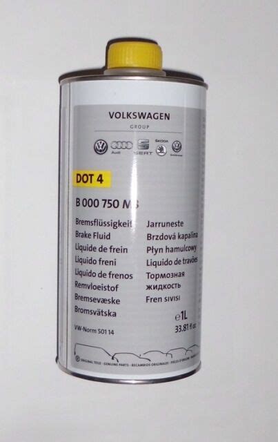 Genuine VW AUDI Seat SKODA 1 Litre Dot 4 Brake Fluid B000750M3 B ...